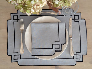 ARLES: Set de Individual y servilleta gris y negro