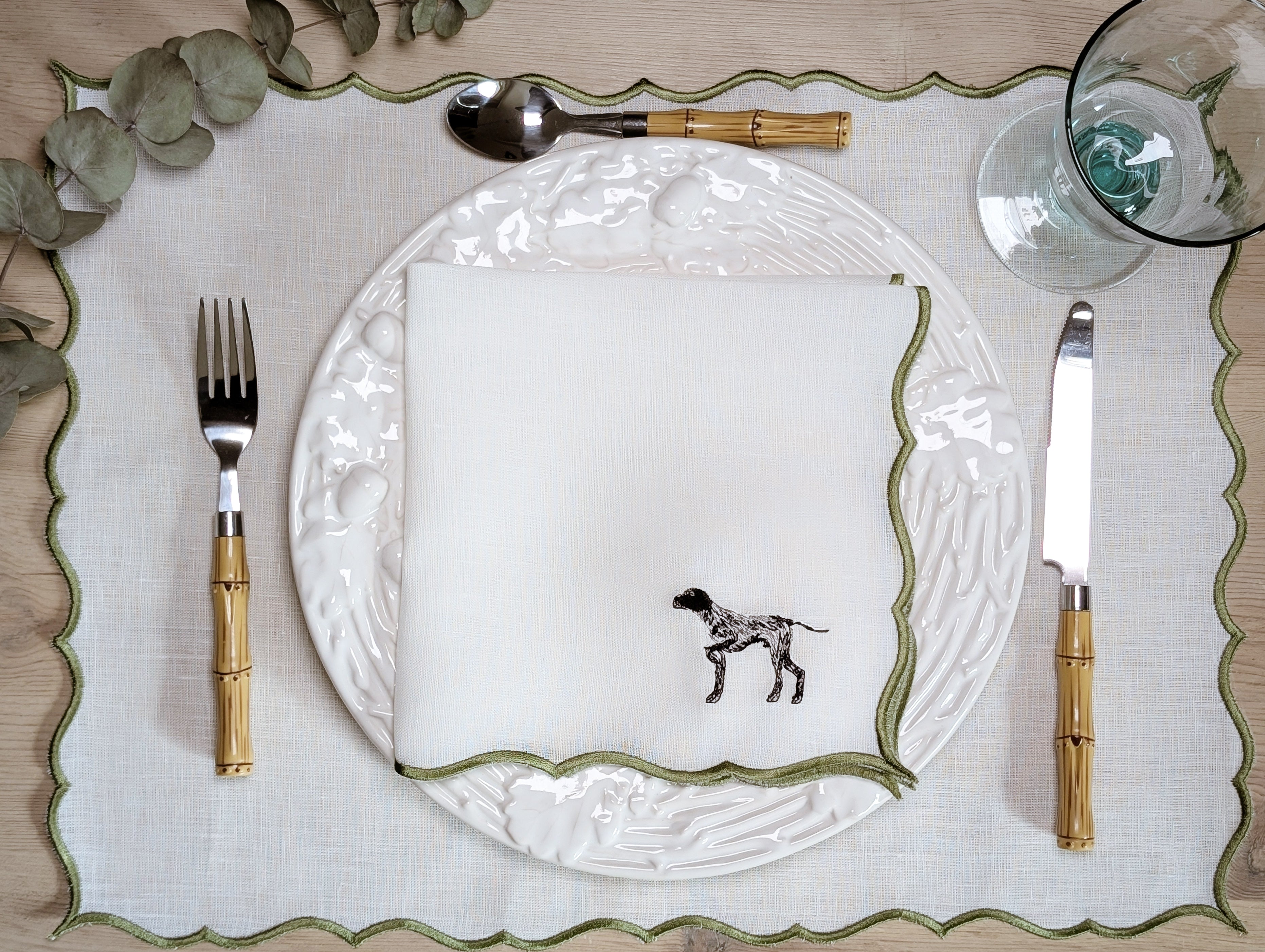 COMO caza: Set de individual y servilleta caza