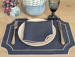 NIZA: Set de individual y servilleta azul
