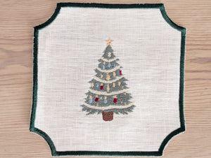 CASCANUECES: servilletas de cocktail lino Navidad (set de 6)