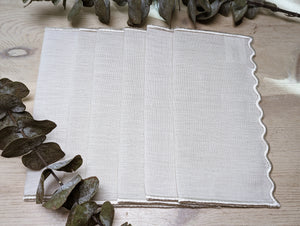 MONTFAUCON: servilletas de merienda lino beige (set de 6)