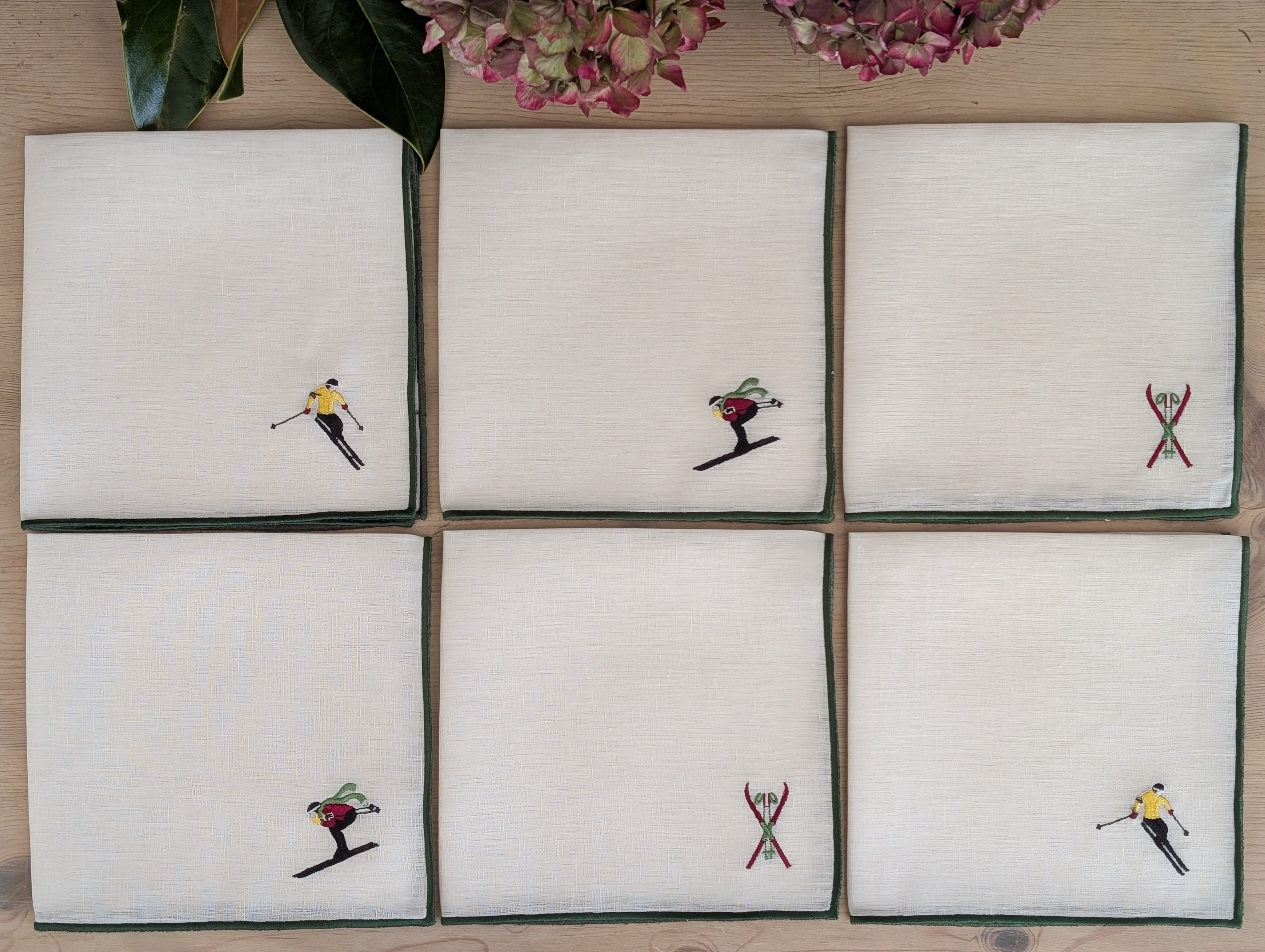 SKI: servilletas lino ski (set de 6)