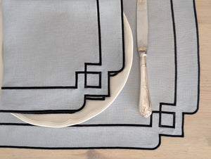 ARLES: Set de Individual y servilleta gris y negro