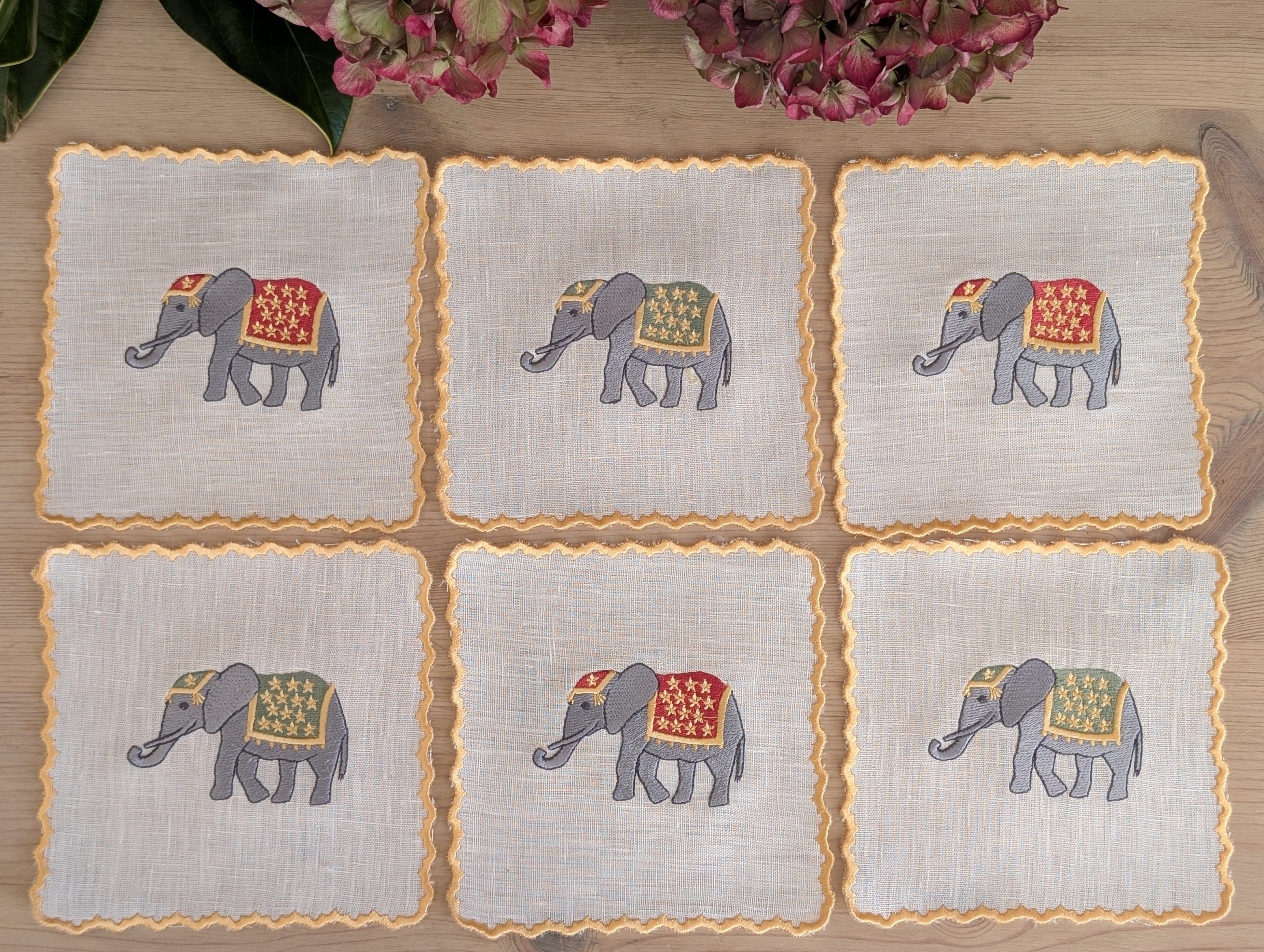 ELEPHANT: Servilleta de cocktail elefantes (set de 6)
