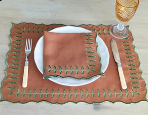 PROVENCE teja: Set de Individual y servilleta guirnalda teja
