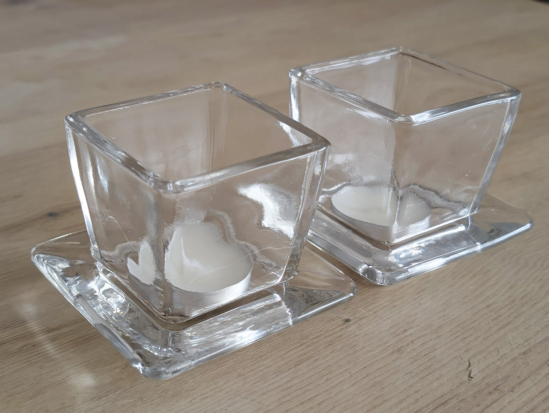 TOSCANA - portavelas cristal (set de 2)