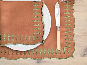 PROVENCE teja: Set de Individual y servilleta guirnalda teja