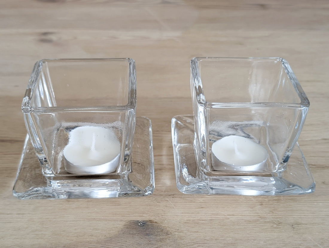 TOSCANA - portavelas cristal (set de 2)