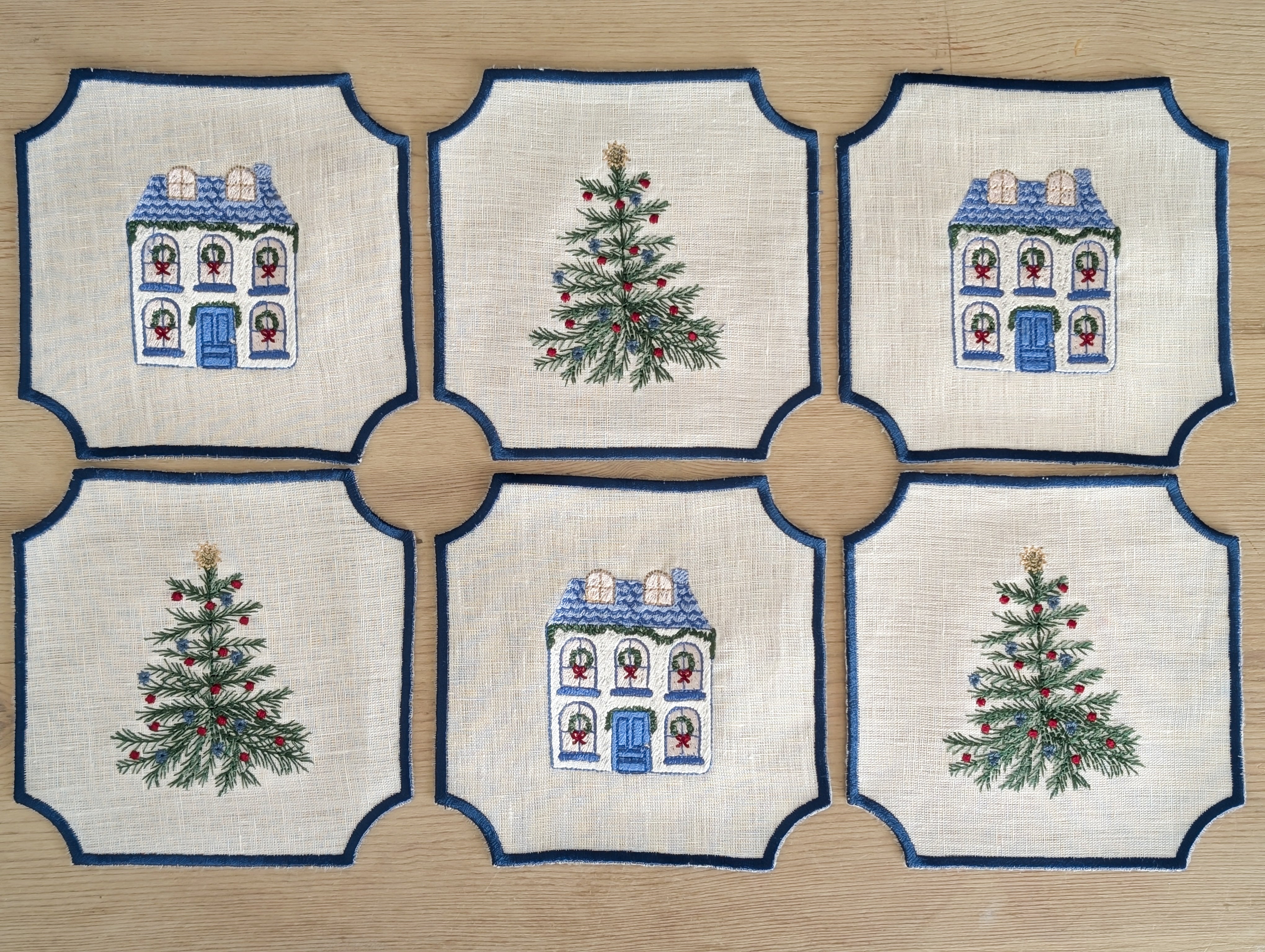 CHRISTMAS HOME: servilletas de cocktail lino Navidad (set de 6)